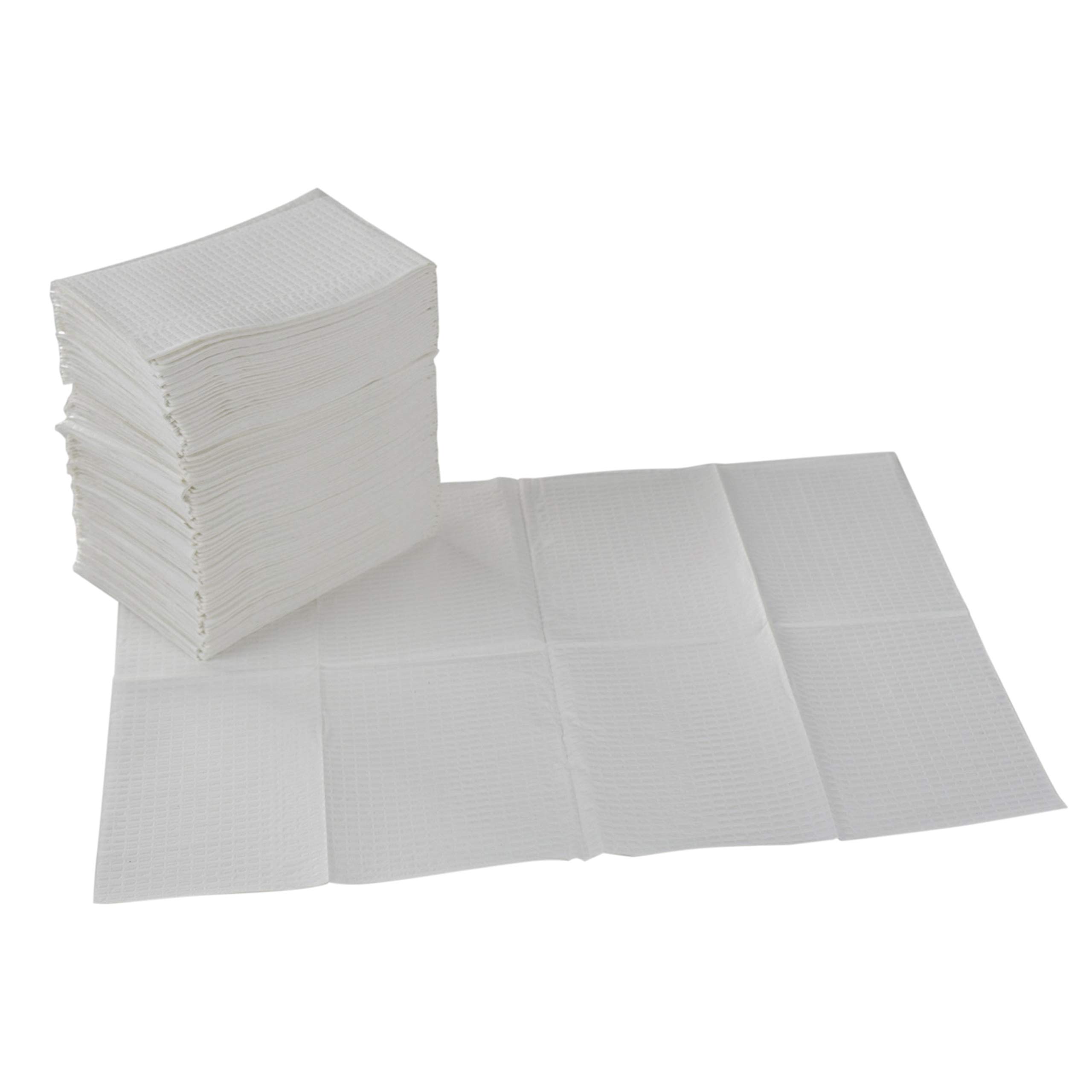 ECR4Kids 2-Ply Tissue and Poly Disposable Sanitary Liner for Baby Changing Stations, Dental Bibs, Tattoo Shops, and Senior Care, 18" x 13", 500-Pack - White