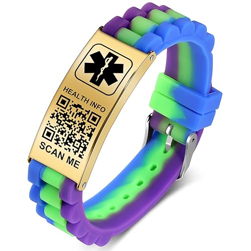 Theluckytag Medical Bracelets for Men Women with QR Code Medical