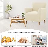 LiveGo Stretch Banquet Armchair Slipcover Beige Knit Chair Cover Non-Slip view 5
