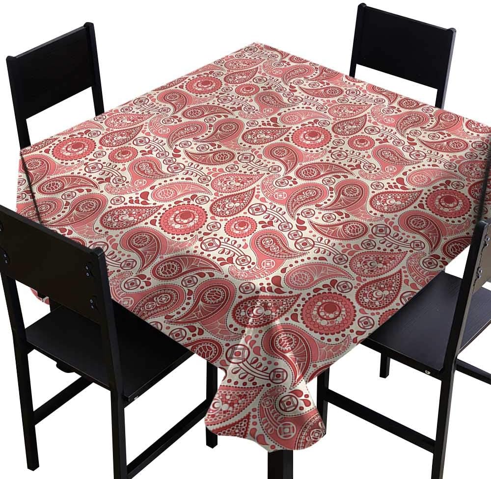 Paisley Spillproof Tablecloth Iranian Teardrop Pattern It's Good to be Home Gorgeous High End Quality 36 x 36 Inch