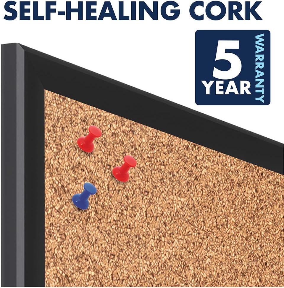Quartet Cork Board, Bulletin Board, 2' x 1.5' Corkboard, Black Frame (2301B) : Office Products