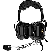 P1 Aviation Pilot Headset for Student Pilots Flight Schools Flight Instructors Features 24 db PNR Rating, Noise Canceling Microphone, Acoustic Foam Ear Cups, AUX Port Input with GA Dual Plugs