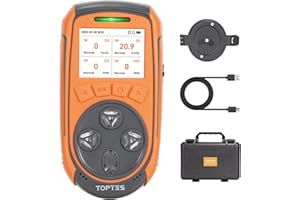 TopTes Guard-863Pro 4 Gas Monitor Multi Gas Detector for H₂S, CO, LEL, and O₂, with TFT Color Screen, Upgraded O₂ Sensor (5-Year Lifespan), USB Data Export, 18h Battery Life, Reliable for Work & Home