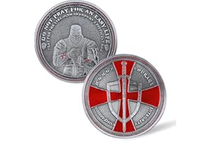 Glamtune The Knight Templar Challenge Coin Red Cross Religious Commemorative Coin Collection Gift