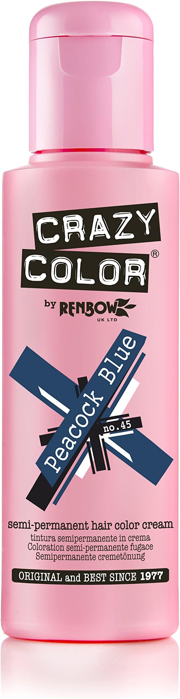 Crazy Color Peacock Blue Semi-Permanent Hair Dye 100 ml Pack of 4