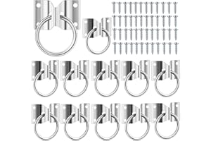 HDYEGY 12 Pcs Cross Tie Ring for Horse,Block Tie Ring Hitching Ring with Screws for Horse Stall Stable