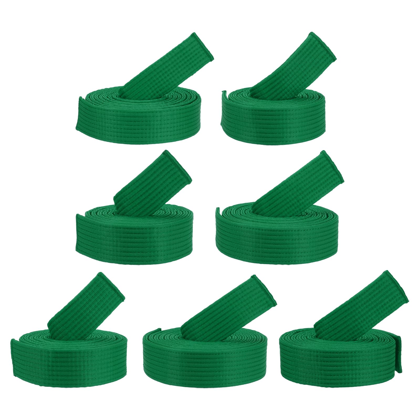 PATIKIL Taekwondo Colored Ranking Belts, 6 Sizes Polyester BJJ Martial Arts Colored Ranking Belts for Coach Teaching Practice, Green