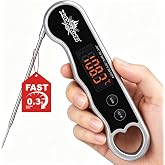 0.3s Fast Read Meat Thermometer &ndash; USB-C Rechargeable, Silvery | Digital instant read for BBQ, baking, and candy &ndash;no batteries needed