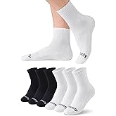 Happicomfy Men's Cotton Socks, Athletic Thin Cushioned, Above Ankle Fit with Arch Support and Stretchy Binding Tube, 6-Pairs