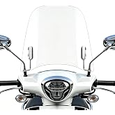 Mokuo Univeral Motorcycle Windscreen 17.2" x 16.5" Large Size Wind Splitter Wind Deflector Windshields Fit for Honda PCX150 Yamaha Zuma Scooter Chinese Mopeds