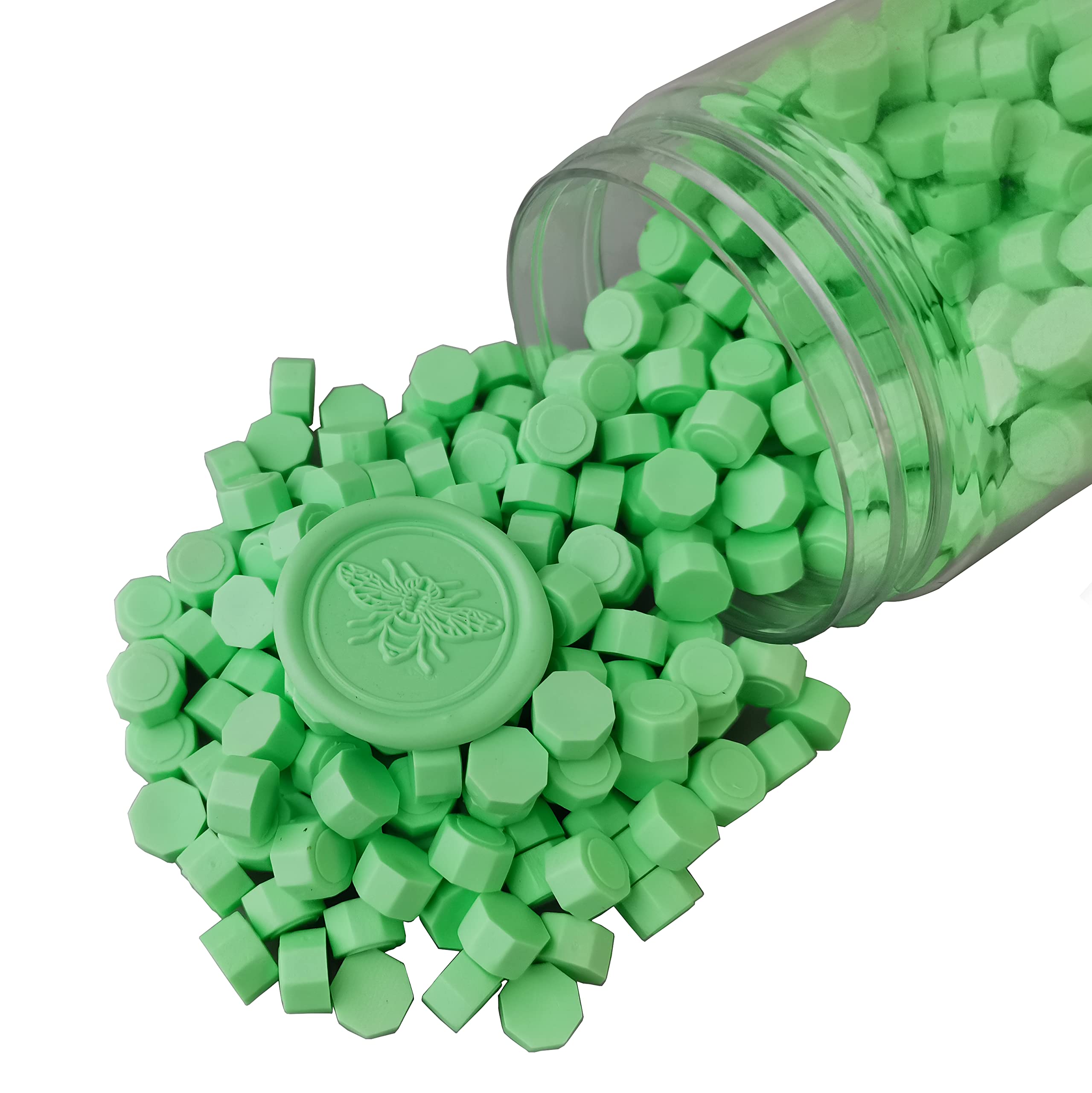 400 Pieces Sealing Wax Beads for Wax Seal Stamp, PORXFLY Waxs Seal Beads Great for Wedding Invitations, Wine Packages,Cards Envelopes, Gift Wrapping (Cream green)