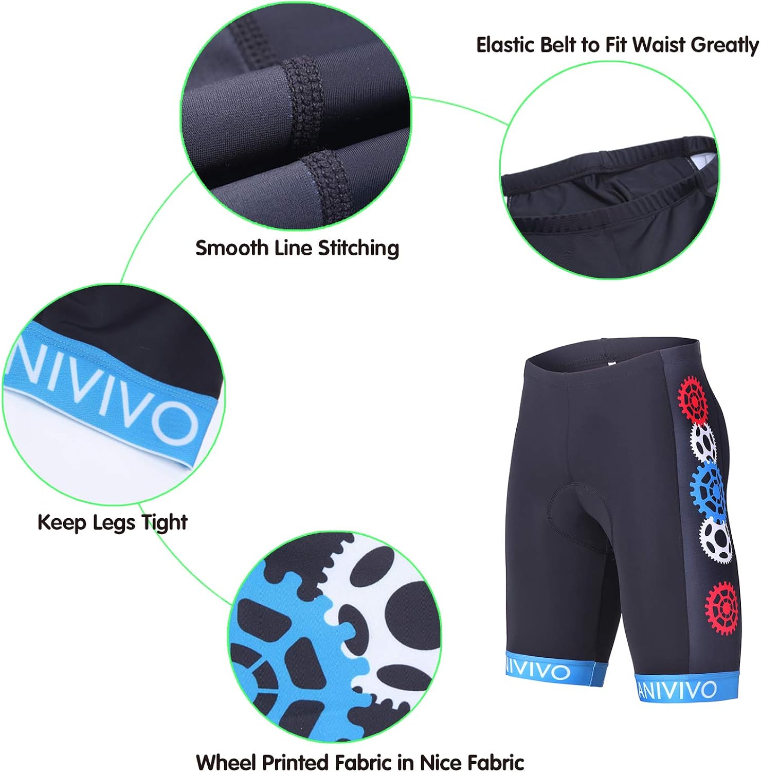 ANIVIVO Cycling Shorts Men Cool Max Padded, Mens Bike Shorts Comfort Road Bike Shorts with Anti-Slip Belt : Clothing