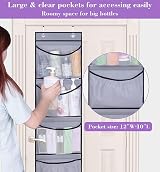 MISSLO 2 Pack Over the Door Organizer with 5 Mesh Pockets Grey view 4