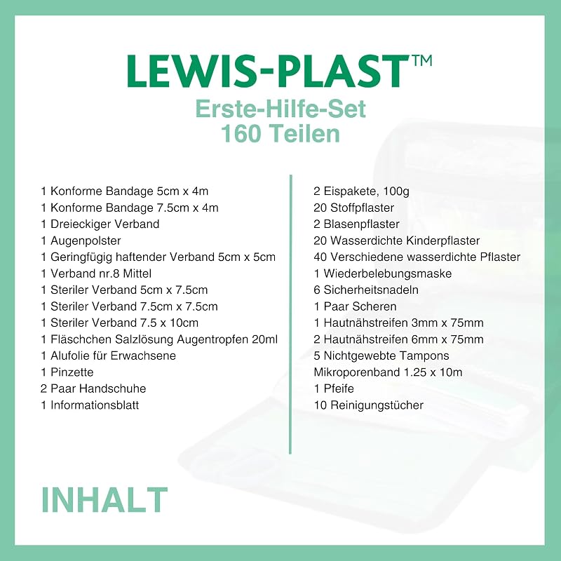 Reliance Medical Erste-Hilfe-Set Tasche – 160 Stück Überlebens-Kits – Sicherheits-Essentials für Reisen, Auto, Zuhause, Camping, Arbeit, Wandern, Urlaub – Packzubehör – Medium