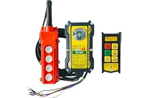 2 in 1 Crane Remote,Bigorenda Wireless Crane Remote Control 4 Buttons12V,Dump Trailer Remote Control Industrial Crane Controller Hoist Truck Crane,Up-Down-Left-Right Switch Control,with Emergency Stop