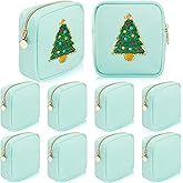 9 Pcs Mini Makeup Bags Bulk Nylon Cosmetic Bags for Purse Travel Bag Toiletry Organizer Pouches Bag for Women, Small Zipper Pouch Preppy Coin Purse for Custom Birthday Gifts (Light blue)