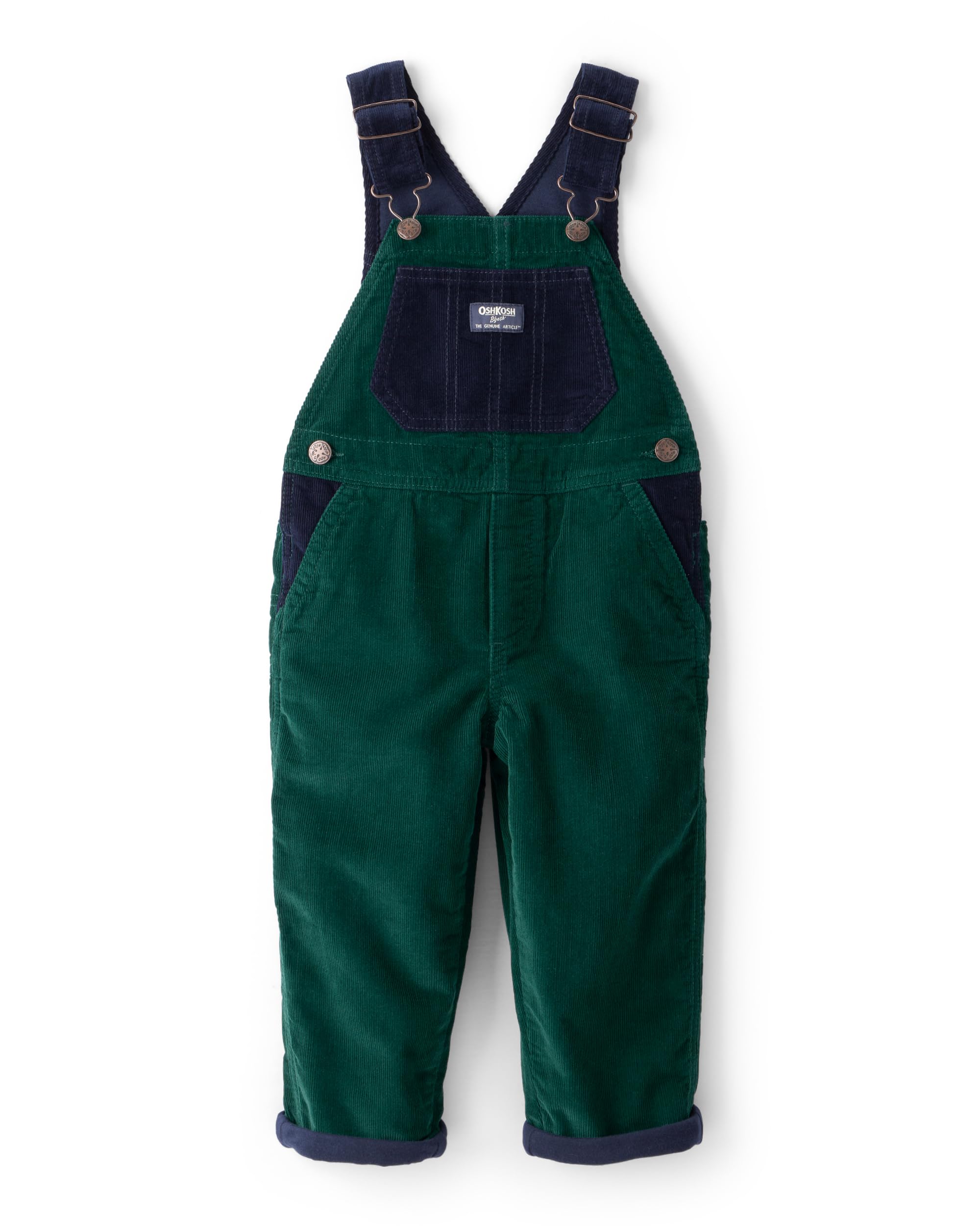 Oshkosh Boys World's Best Overalls, Green Corduroy, 4T Image