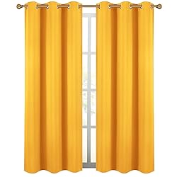 Diraysid Yellow Grommet Blackout Curtains for
