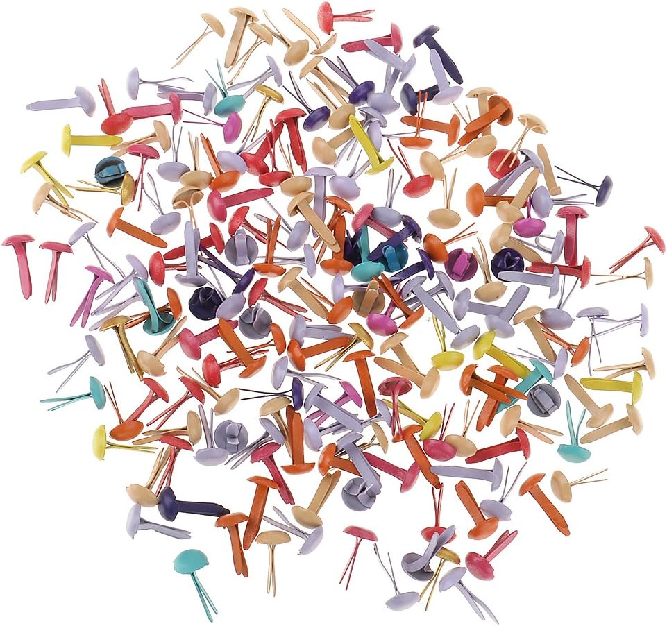 MagiDeal 200 Pieces Metal Brad Paper Fastener For Scrapbooking Craft