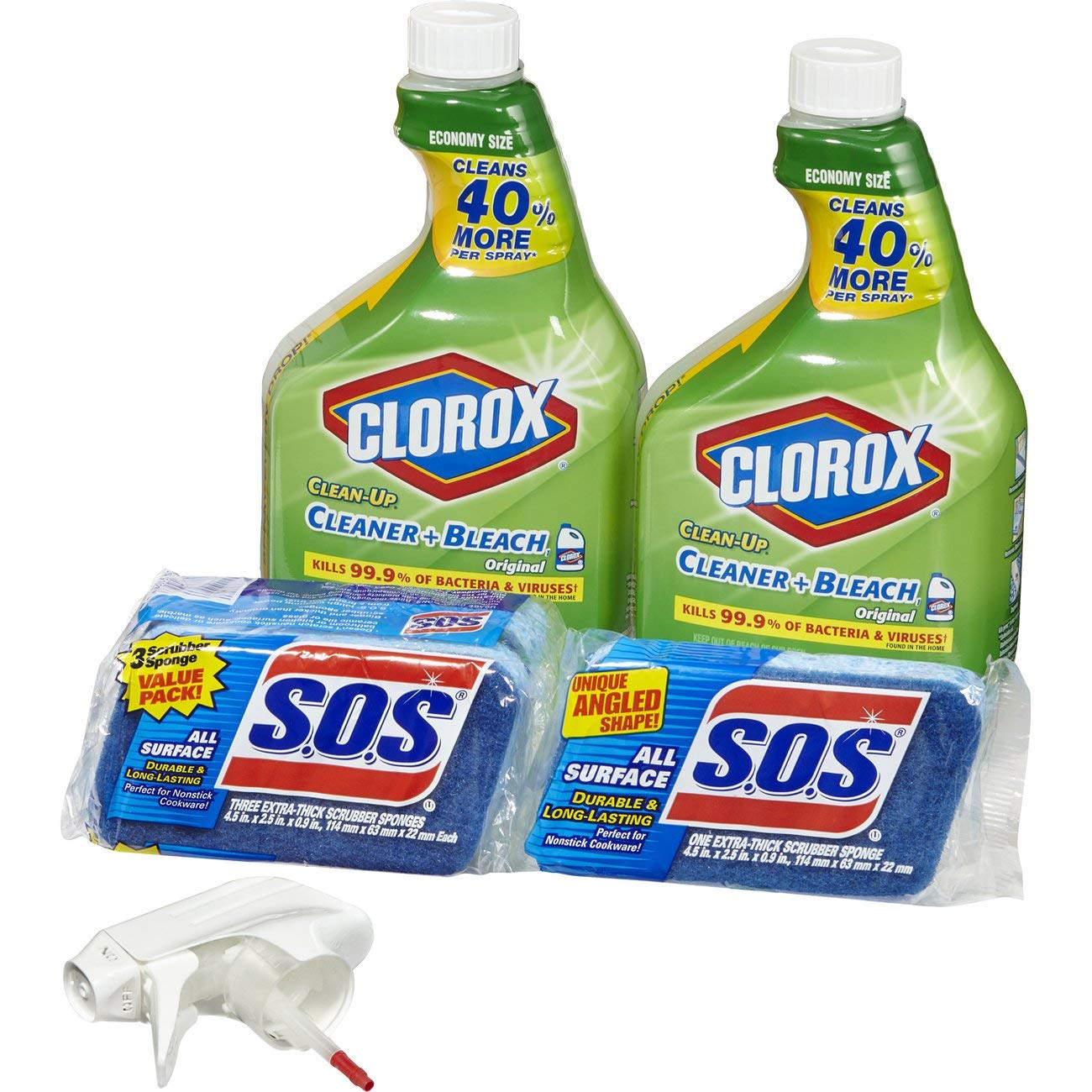 Clorox CleanUp Bleach Cleaner Spray and S.O.S All Surface Scrubber