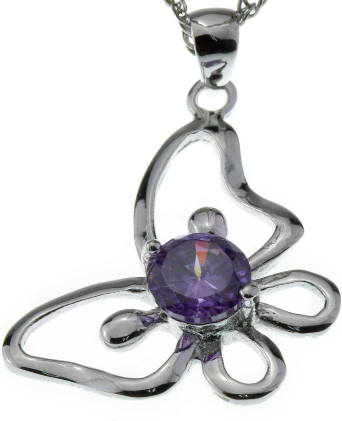 Embolden Jewelry Flying Free Happy Butterfly Purple Amethyst Necklace Gift for Mother Daughter Girlfriend