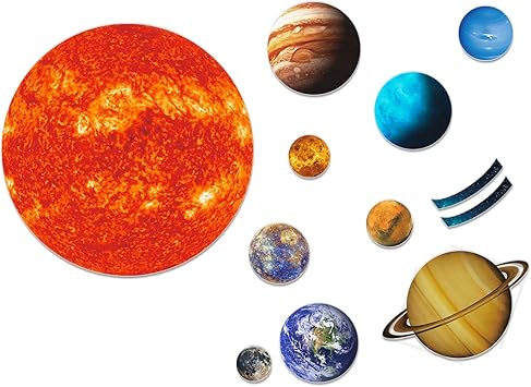 Spritegru Giant Magnetic Solar System 12 Individual Briefing Magnetsperfect Toddlers Kids 24 Pcs