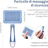 Vinabo Self-Cleaning Pet Brush for Dogs and Cats Blue view 2