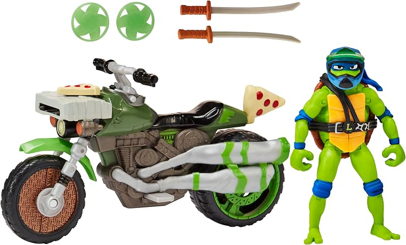 Giochi Preziosi, Tartarughe Ninja 2023 Caos Mutante, Moto con Funzione Combattimento E Personaggio Leonardo Incluso, Compatibile Con Tutti I Personaggi Base, Per Bambini a Partire DaI 4 Anni — foto 7 di 8