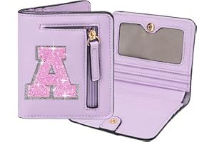 OYLOLA Birthday Gifts for Teen Girl Kids Wallet Girl Wallets Small Initial Rfid Wallet Teen Girls Gift Preppy Stuff for Girls Purple A