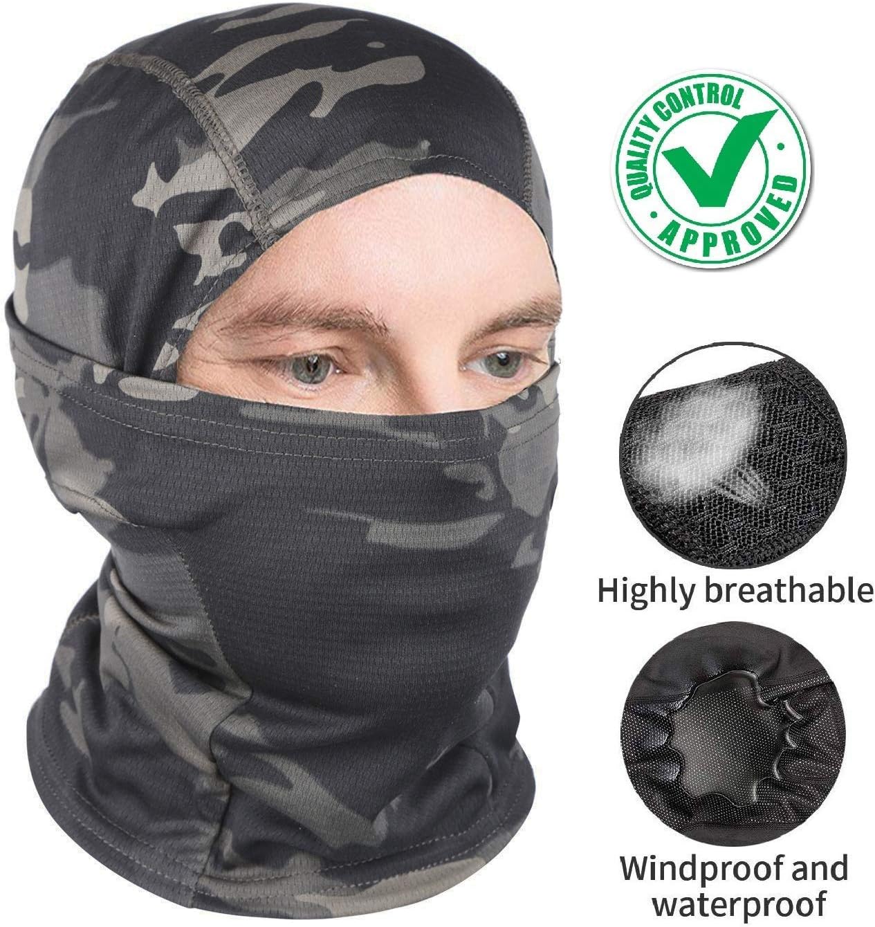 CASON-Polyester Fibre Breathable Face mask for bikers men stylish & Protection from Pollution,dust,Sun (Pack of 1-Camouflage)