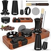 Y-Step 8 Pcs Espresso Accessories Kit, 51mm Espresso Tamper Kit Espresso Tools Barista Kit &amp; Espresso Tamping Station, with 51mm Coffee Tamper, Distributor, WDT Tool, Dosing Funnel, Puck Screen, Brush