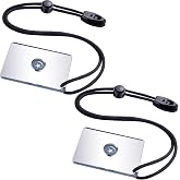Jetec 2 Pcs Survival Signal Mirror 2 x 3 in, Rescue Reflective | Aiming Hole, Emergency Hiking Backpacking Kit, Lightweight Pocket Size, Lanyard, Compass, Whistle, Outdoor Rescue, Camping