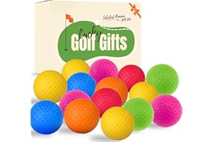 VEASAERS Golf Practice Balls Foam Colored Value 15 Pack, Golf Ball Limited Flight for Indoor Outdoor Driving Range Backyard Training Idea Gift Box for Men Women Golfer