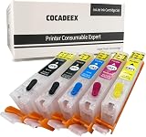 COCADEEX Empty Refillable Ink Cartridges for Canon PGI-570XL CLI-571XL TS5050 view 8