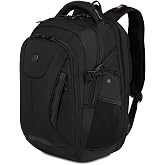 SwissGear Travel Tech Elite Laptop Backpack &ndash; Fits Laptops up to 16&rdquo; &ndash; ScanSmart TSA-Friendly Backpack with USB Port, Shoe Compartment &amp; Organizer Pockets &ndash; Black