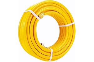 Kinchoix 35ft CSST Gas Line 3/4'' Gas Line Flex CSST Gas Pipe Kit with 2 Male Fittings Anti-Cracking Used for Stove Dryer Heater NG Appliance Propane Equipment Corrugated Stainless Steel Tubing