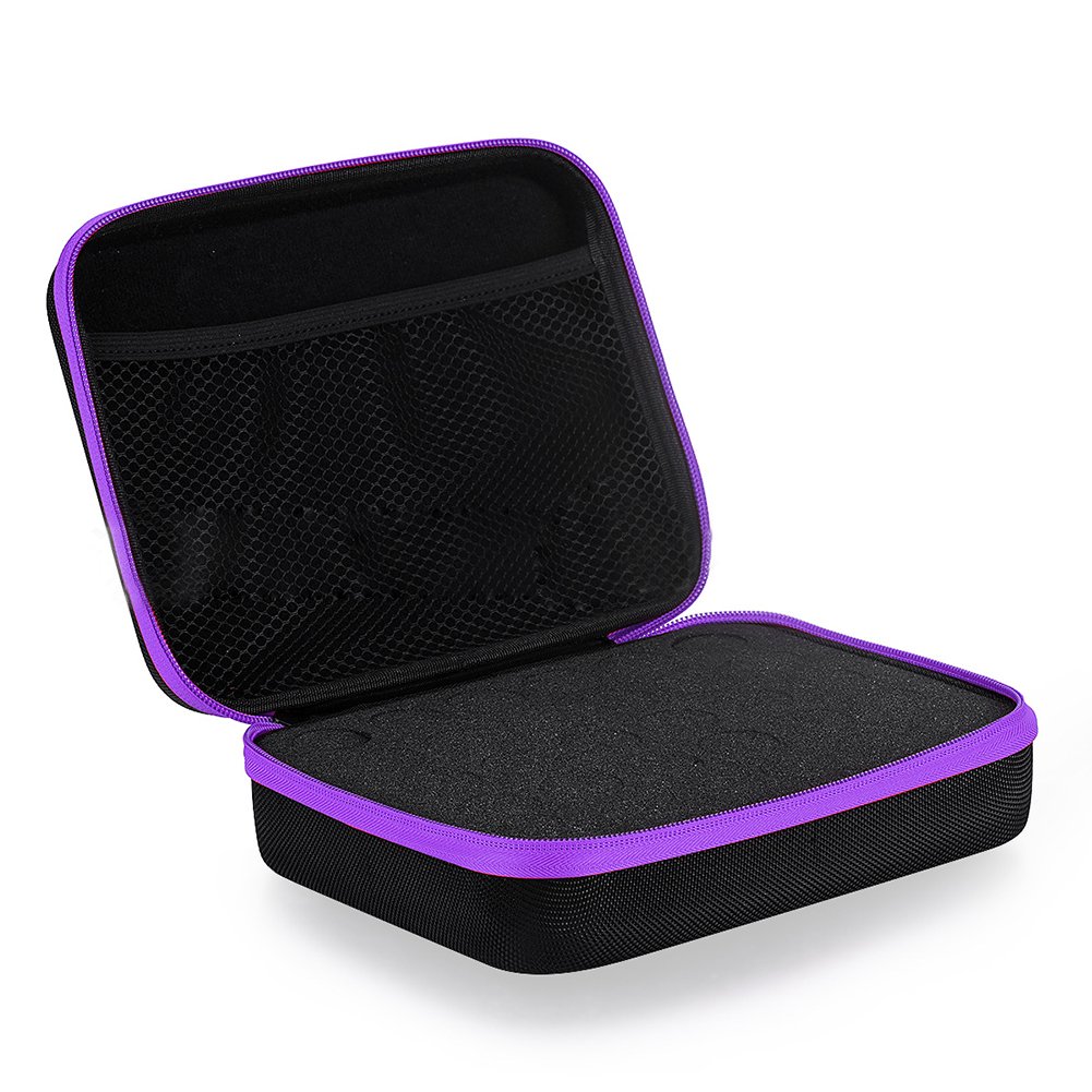 Myonly Essential Oils Carrying Case Holds, 30 Bottles 5ml, 10ml, 15ml Bottles Storage Organizer Bag Hard Shell EVA (Purple) : Beauty