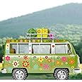 Leinuosen 135 Pcs Flower Car Decals 60's Hippie Stickers Groovy Flower Stickers Daisy Vinyl Retro Decals for Car Laptops Skateboards Luggage Wall Window Decoration