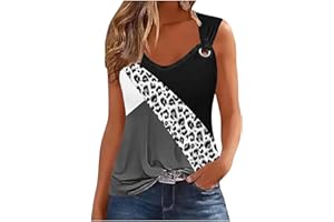 jxsoyen Tank Top for Women Trendy Color Block Sleeveless Top Flowy Pleated Tunic Tank Tops for Women Loose Fit Summer Clothes