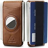 Tryangoos Magnetic Money Clip with airTag Holder credit card elastic band Holds to Cash and Cards (Brown)