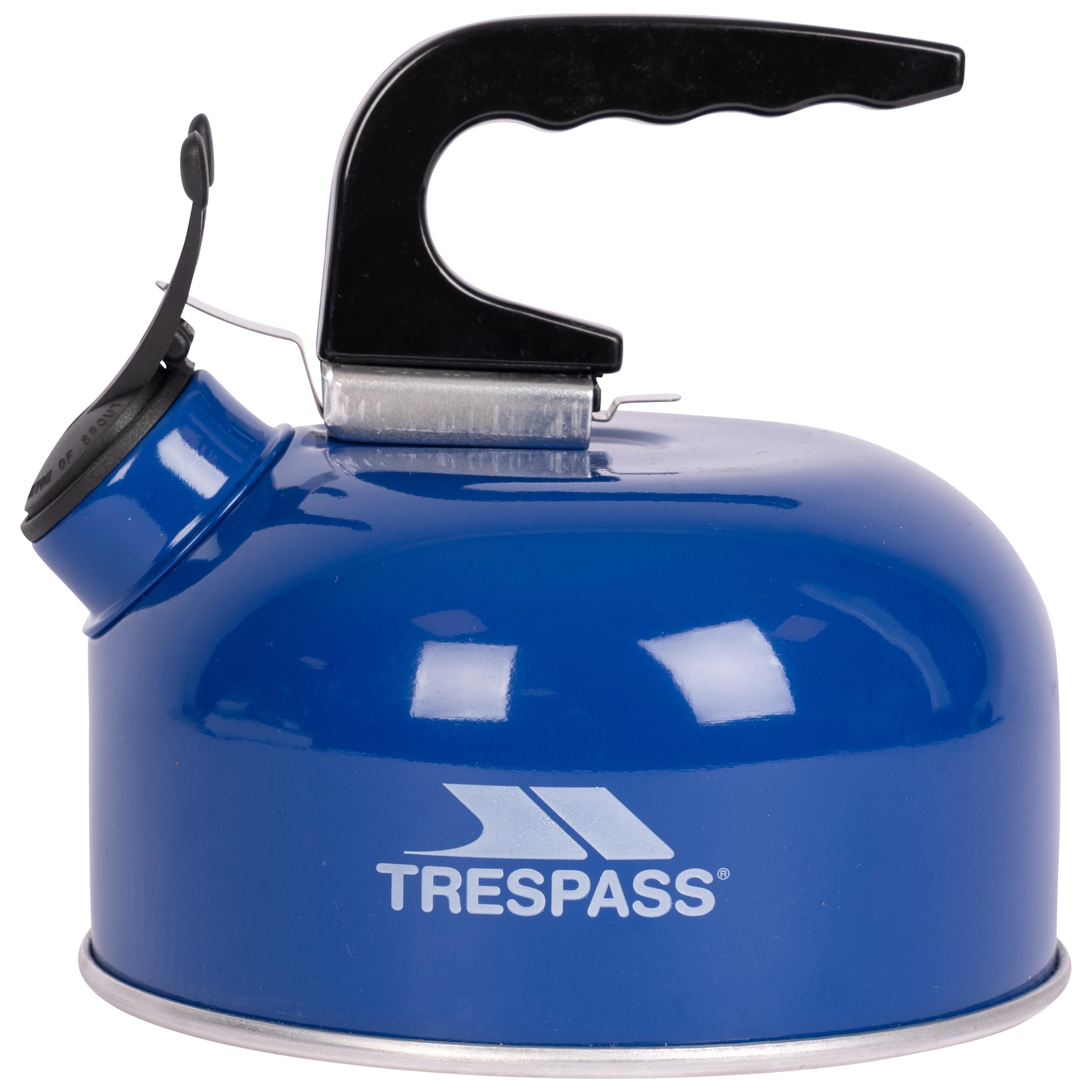 Trespass 1L Whistling Kettle Boil - Removable Handle, Aluminium with Plastic Handle, Enamel Coating