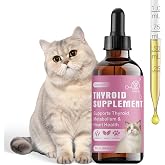Thyroid Support for Cats, Natural Cat Appetite Stimulant &amp; Cat Weight Gainer Drops &ndash; Helps Support Metabolism, Energy &amp; Weight Gain for Cats &ndash; Vet-Formulated Herbal Liquid Supplement, 2 fl oz