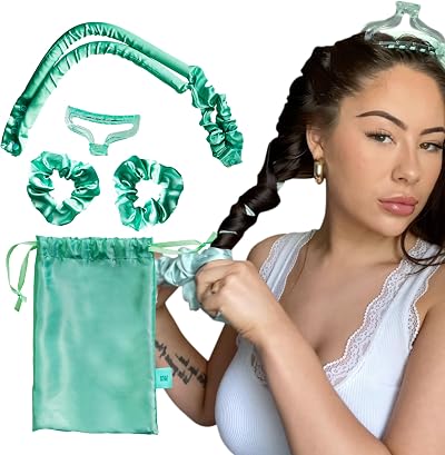 Give Me Cosmetics Heatless Curlers Satin Hair Curler No Heat Curls Scrunchies