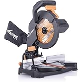 Evolution Power Tools R210CMS Compound Miter Saw, 8-1/4" Multi-Material Cutting TCT Blade Included Cuts Wood Metal Plastic & 