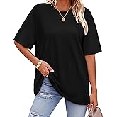ADOREJOY Oversized Tshirts for Women Crewneck Summer Graphic Tees Short Sleeve Loose Basic Tops