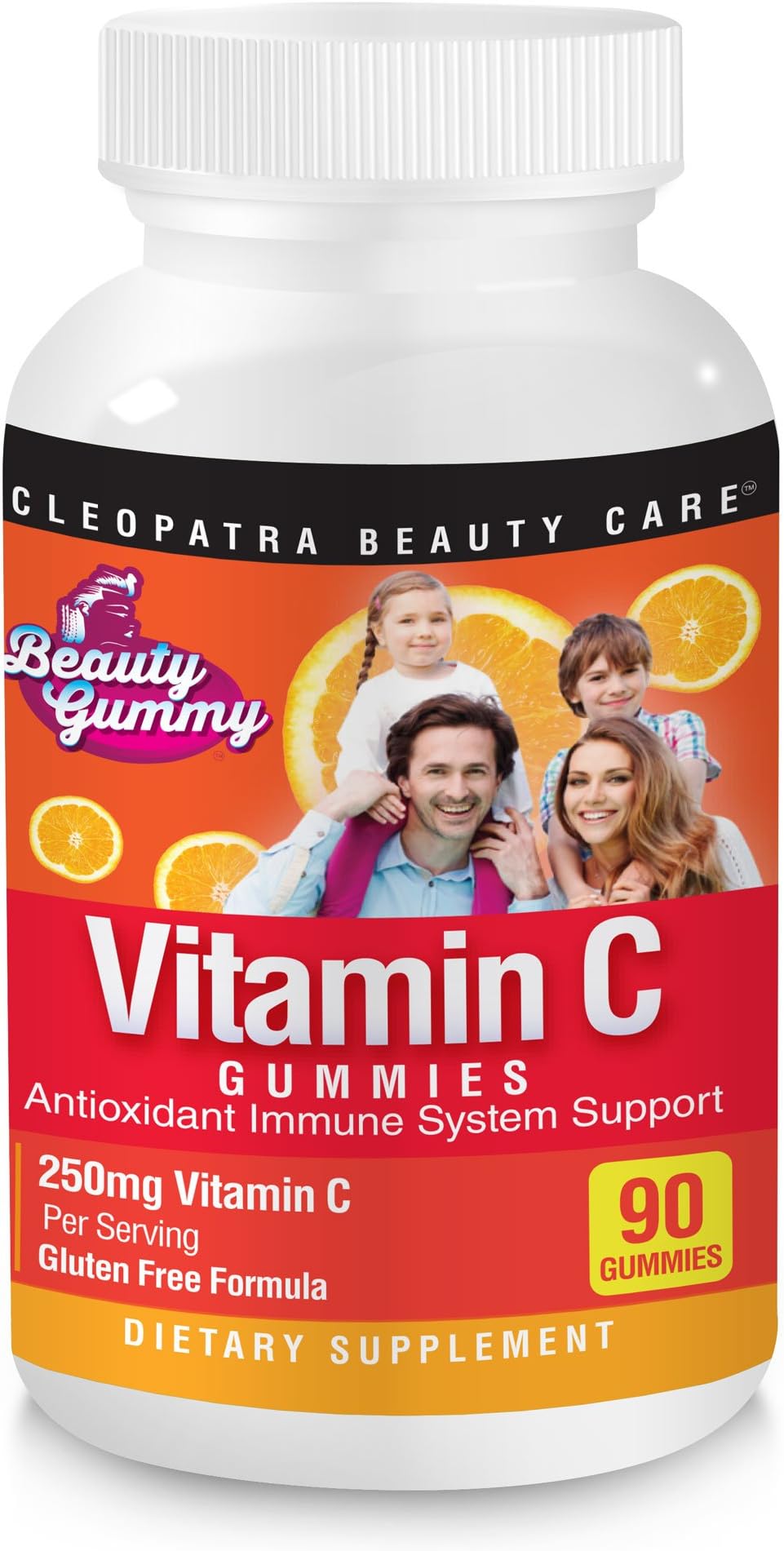 Vitamin C Gummy Supplement - Antioxidant in Orange Slice Chewable Gummies