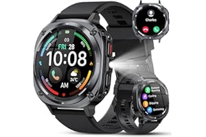 TIMU Military Smart Watches for Men(Answer/Make Calls), 1.39" HD Fitness Watch, 24/7 Heart Rate Sleep Monitor, Smart Watch for Men,114+ Sport Modes, IP68 Waterproof Smartwatch for Android iOS, 30Day, Black