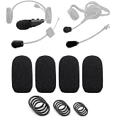 Voarmaks 4-Pack Mic Foam Covers Compatible with Sena Boom Microphone,Motorcycle Helmet Wireless/Wired Microphone + 12 O-Rings in 3 Sizes - For Various Mic Sizes - Windscreen Pop Filter