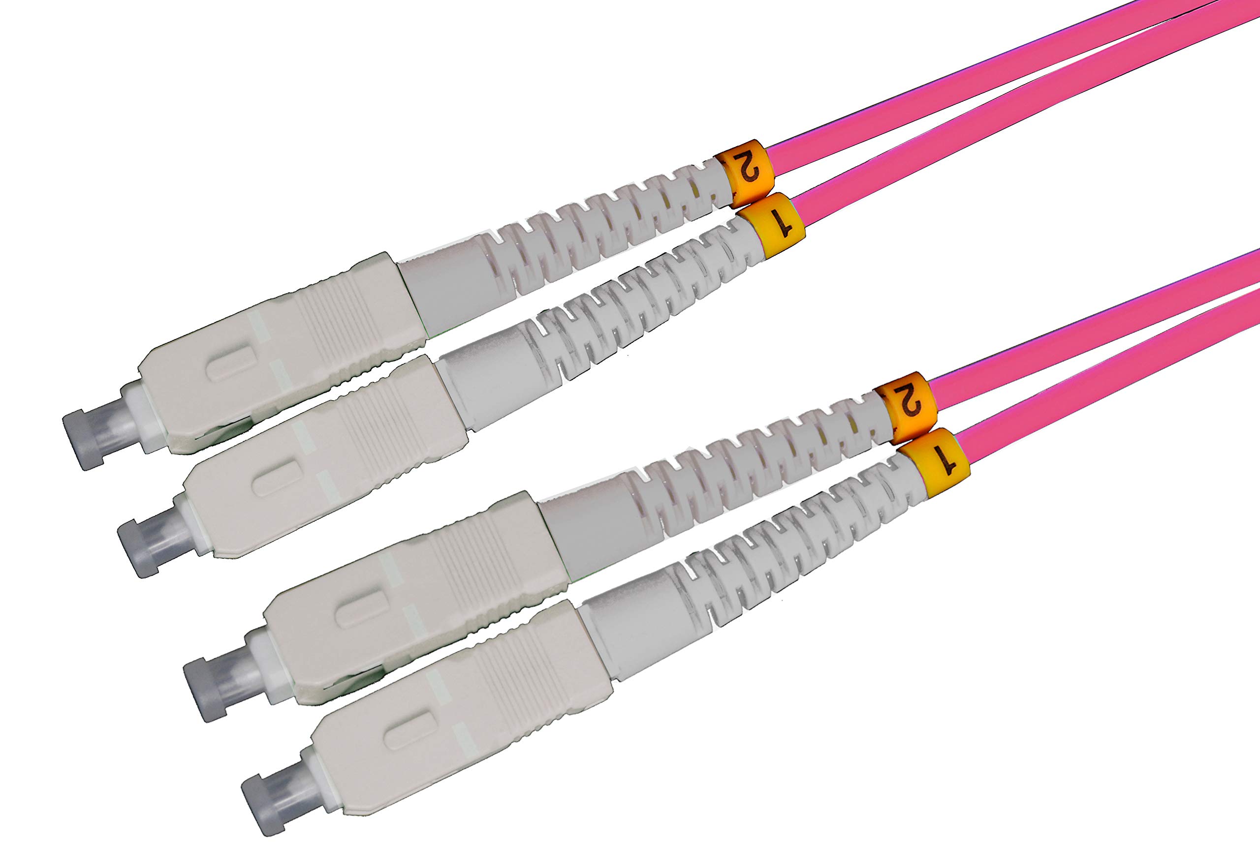 Fibre Optic Cable - 2m OM4 SC/UPC to SC/UPC Male Duplex 50/125 Patch Cable - Fibre Optic Cable 2 Metres