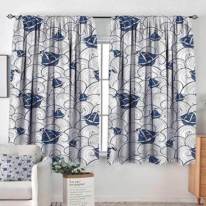 Amazon Com Anzhutwelve Nautical Print Decor Curtains Boat On